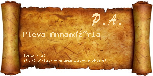 Pleva Annamária névjegykártya